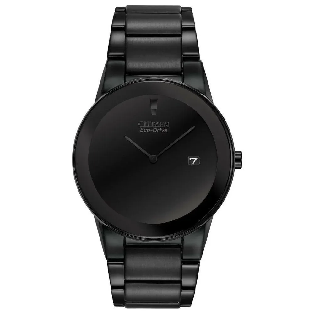 Citizen Blacked Out Ion Plated 40mm Watch! w/ box